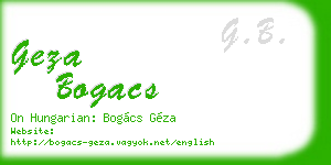geza bogacs business card